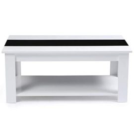 IDMarket – Table Basse contemporaine Bois Blanc et Noir Georgia IDMarket – Table Basse contemporaine Bois Blanc et Noir Georgia 5