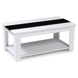 IDMarket – Table Basse contemporaine Bois Blanc et Noir Georgia IDMarket – Table Basse contemporaine Bois Blanc et Noir Georgia