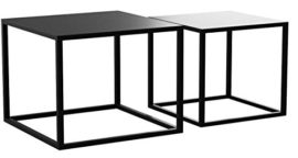 LIFA LIVING Ensemble de Tables Basses Gigognes de Salon, Lot de 2 Tables Basses Industrielle Carrée au Design Moderne, pour Cuisine, Chambre et Salon LIFA LIVING Ensemble de Tables Basses Gigognes de Salon, Lot de 2 Tables Basses Industrielle Carrée au Design Moderne, pour Cuisine, Chambre et Salon