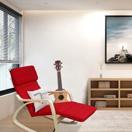 Leogreen-Rocking-Chair-Fauteuil-a-Bascule-Rouge-avec-repose-pied-Coussin-100-coton-Materiau-du-coussin-Coton-epaisseur-des-accoudoirs-23-cm-0-0