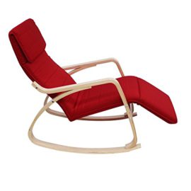 Leogreen-Rocking-Chair-Fauteuil-a-Bascule-Rouge-avec-repose-pied-Coussin-100-coton-Materiau-du-coussin-Coton-epaisseur-des-accoudoirs-23-cm-0-2