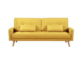 Loungitude Canapé droit 3 places Scandinave convertible en tissu jaune Loungitude Canapé droit 3 places Scandinave convertible en tissu jaune