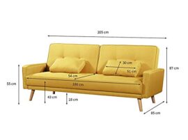 Loungitude-Canap-droit-3-places-Scandinave-convertible-en-tissu-jaune-0-3