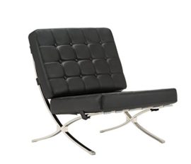 MCombo Fauteuil de Relaxation en Cuir synthétique et Acier Inoxydable MCombo Fauteuil de Relaxation en Cuir synthétique et Acier Inoxydable