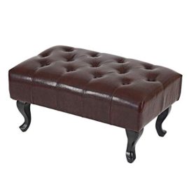 Mendler-Fauteuil-de-Relaxation-Chesterfield-Cuir-synthtique-Brun-Antique-avec-Repose-Pied-0-1