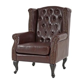 Mendler-Fauteuil-de-Relaxation-Chesterfield-Cuir-synthtique-Brun-Antique-avec-Repose-Pied-0-3