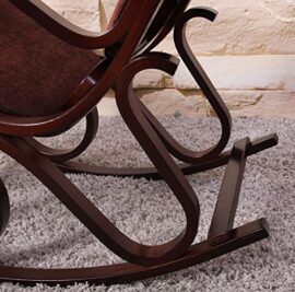 Mendler Rocking-Chair, Fauteuil à Bascule M41, Imitation Noyer, Tissu Marron Mendler Rocking-Chair, Fauteuil à Bascule M41, Imitation Noyer, Tissu Marron 5