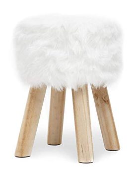 NoBrand-Suhu-Fourrure-Tabouret-Pouf-Tabouret-canap-canap-Pouf-Tabouret-Petit-Tabouret-Rond-en-Bois-Massif-Blanc-0