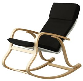 Orolay Fauteuil à Bascule avec Repose-Pieds réglable Design Berçante Relax Bouleau Flexible Orolay Fauteuil à Bascule avec Repose-Pieds réglable Design Berçante Relax Bouleau Flexible