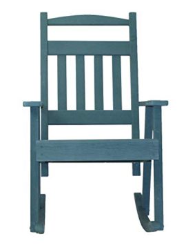 PEGANE Rocking-Chair Bois Key West Couleur Bleu pétrole – H 108 x L 68,5 x P 86cm PEGANE Rocking-Chair Bois Key West Couleur Bleu pétrole – H 108 x L 68,5 x P 86cm