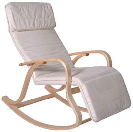 PEGANE Rocking-Chair Multipositions Alex II en Alcantara Crème, L65 x H91 x P101 cm PEGANE Rocking-Chair Multipositions Alex II en Alcantara Crème, L65 x H91 x P101 cm