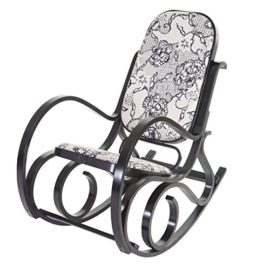 Rocking-Chair M41, Fauteuil à Bascule en Bois, Fauteuil de Relaxation ~ Jaquard, Noir Rocking-Chair M41, Fauteuil à Bascule en Bois, Fauteuil de Relaxation ~ Jaquard, Noir