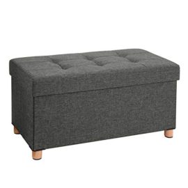 SONGMICS Banc de Rangement, Tabouret rembourré Pliable, Coffre avec Couvercle, Pieds en Bois Massif, Gain de Place, Volume 65L, Capacité de Charge 300 kg, pour Chambre, Couloir, Gris foncé LSF16GYZ SONGMICS Banc de Rangement, Tabouret rembourré Pliable, Coffre avec Couvercle, Pieds en Bois Massif, Gain de Place, Volume 65L, Capacité de Charge 300 kg, pour Chambre, Couloir, Gris foncé LSF16GYZ 2