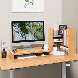 SONGMICS-Organisateur-de-Bureau-Modulable–3-Formes-Rangement-de-Bureau-rglable-peu-encombrant-Petite-Dcoration-de-Bibliothque-pour-Bureau-Cuisine-et-Salle-de-bain-Bambou-naturel-OFS45NL-0-2