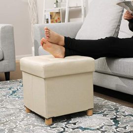 SONGMICS-Pouf-Coffre-de-Rangement-Gain-de-Place-Bote-Tabouret-Pliable-Repose-Pieds-0-1