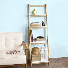 SoBuy-FRG162-N-Bibliothque-tagre-Pliable-Style-chelle-avec-4-Niveaux-de-Rangement-0-0