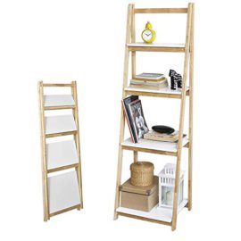 SoBuy-FRG162-N-Bibliothque-tagre-Pliable-Style-chelle-avec-4-Niveaux-de-Rangement-0-1