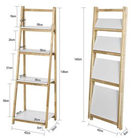 SoBuy-FRG162-N-Bibliothque-tagre-Pliable-Style-chelle-avec-4-Niveaux-de-Rangement-0-2