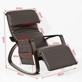 SoBuy® FST20-BR Fauteuil à bascule berçante relax avec pochette latérale amovible, Rocking Chair Bouleau Flexible SoBuy® FST20-BR Fauteuil à bascule berçante relax avec pochette latérale amovible, Rocking Chair Bouleau Flexible 3