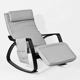 SoBuy® FST20-HG Eponge plus épais!! Fauteuil à bascule berçante relax avec pochette latérale amovible, Rocking Chair Bouleau Flexible SoBuy® FST20-HG Eponge plus épais!! Fauteuil à bascule berçante relax avec pochette latérale amovible, Rocking Chair Bouleau Flexible