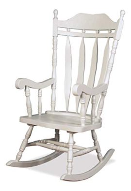 The One Fauteuil à Bascule Traditionnel en Bois Massif sculpté Finition Blanc The One Fauteuil à Bascule Traditionnel en Bois Massif sculpté Finition Blanc