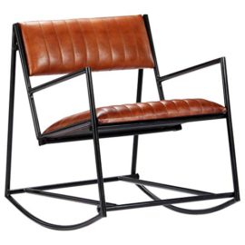 Tidyard-Fauteuil--Bascule-en-Cuir-Vritable-Durable-et-Solide-Design-Elgant-54-x-75-x-70-cm-Marron-0