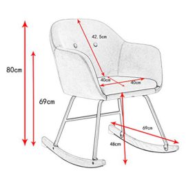 WOLTU® #935 Chaise à Bascule Pieds en Acier Fauteuil à Bascule Assise en Lin,2 Couleurs WOLTU® #935 Chaise à Bascule Pieds en Acier Fauteuil à Bascule Assise en Lin,2 Couleurs 4