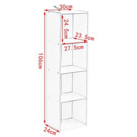 WOLTU-Bibliothque-Armoire-Etagre-de-Rangement-30x24x106cm-en-MDF-Salon-Bureau-4-CompartimentsSK003ws4-0-2