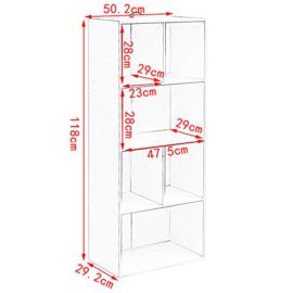 WOLTU-Bibliothque-Etagre-de-Rangement-50x30x118cm-en-MDF-pour-Salon-6-CompartimentsSK005ws-0-2