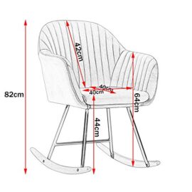 WOLTU Fauteuil à Bascule Assise en Lin/Velours Fauteuil Relax Chaise à Bascule Pieds en Bois d’acier,#1183 WOLTU Fauteuil à Bascule Assise en Lin/Velours Fauteuil Relax Chaise à Bascule Pieds en Bois d’acier,#1183 4