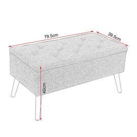 WOLTU SH28serie Tabouret Pouf Coffres Boîte de Rangement,Siège rembourré en Lin/Velours 79,5×39,5x40cm(LxWxH) WOLTU SH28serie Tabouret Pouf Coffres Boîte de Rangement,Siège rembourré en Lin/Velours 79,5×39,5x40cm(LxWxH) 3