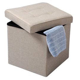 WOLTU Tabouret Pouf Coffre Boîte de Rangement Banc de Rangement Coffre, Siège rembourré en Lin, Siège Pliable Gagner de l’espace, 37,5×37,5x38CM WOLTU Tabouret Pouf Coffre Boîte de Rangement Banc de Rangement Coffre, Siège rembourré en Lin, Siège Pliable Gagner de l’espace, 37,5×37,5x38CM 5