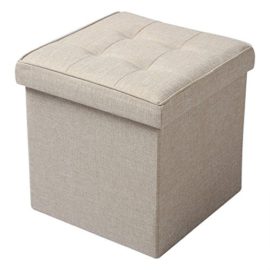 WOLTU Tabouret Pouf Coffre Boîte de Rangement Banc de Rangement Coffre, Siège rembourré en Lin, Siège Pliable Gagner de l’espace, 37,5×37,5x38CM WOLTU Tabouret Pouf Coffre Boîte de Rangement Banc de Rangement Coffre, Siège rembourré en Lin, Siège Pliable Gagner de l’espace, 37,5×37,5x38CM 2