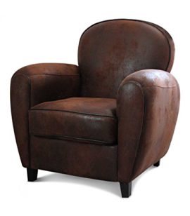 Wadiga Fauteuil Club Aspect Cuir Vieilli Marron Wadiga Fauteuil Club Aspect Cuir Vieilli Marron 3