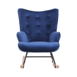 ZONS-Fauteuil–Bascule-H92X100X68CM-en-Velours-Bleu-0-1