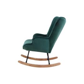 ZONS-Fauteuil–Bascule-H92X100X68CM-en-Velours-Vert-0-2