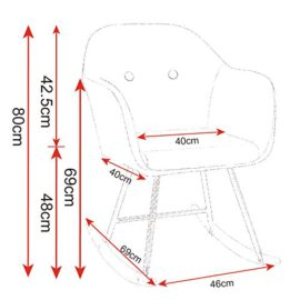 eSituro 1 X Fauteuil à Bascule/Chaise à Bascule,Fauteuil Relaxant en Lin Structure en métal et Pieds en Bois RC03 eSituro 1 X Fauteuil à Bascule/Chaise à Bascule,Fauteuil Relaxant en Lin Structure en métal et Pieds en Bois RC03 3