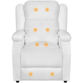 tidyard Fauteuil de Massage Electrique (Dossier et Repose-Pieds réglables) en Cuir Synthétique Blanc tidyard Fauteuil de Massage Electrique (Dossier et Repose-Pieds réglables) en Cuir Synthétique Blanc 5