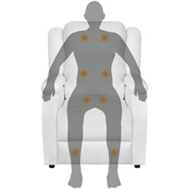 tidyard Fauteuil de Massage Electrique (Dossier et Repose-Pieds réglables) en Cuir Synthétique Blanc tidyard Fauteuil de Massage Electrique (Dossier et Repose-Pieds réglables) en Cuir Synthétique Blanc 6