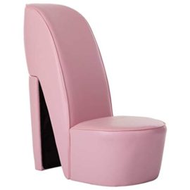 vidaXL-Chaise-en-Forme-de-Chaussure--Talon-Haut-Sige-Chaise-de-Salon-Maison-Dcoration-Intrieur-Chaise-de-Soires--Thme-Rose-Similicuir-0