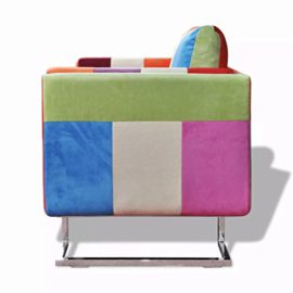 vidaXL-Fauteuil-Cube-avec-Design-de-Patchwork-Tissu-Chambre–Coucher-Salon-0-0