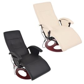 vidaXL Fauteuil de Relaxation Dossier Chauffant Noir vidaXL Fauteuil de Relaxation Dossier Chauffant Noir