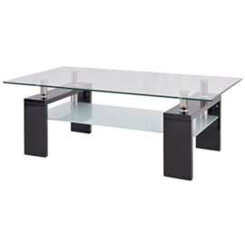 vidaXL-Table-Basse-Haute-Brillance-avec-Etagre-Infrieure-110x60x40cm-Noir-0