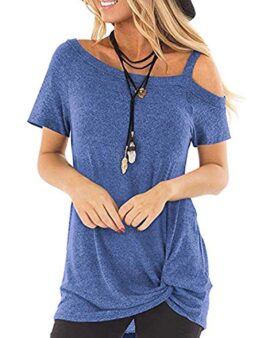 ABRAVO Femmes Casual T Shirt Manches Courts Cotton Sweatshirt Chemise Épaules Off Loose Hauts Tunique Tops ABRAVO Femmes Casual T Shirt Manches Courts Cotton Sweatshirt Chemise Épaules Off Loose Hauts Tunique Tops 2