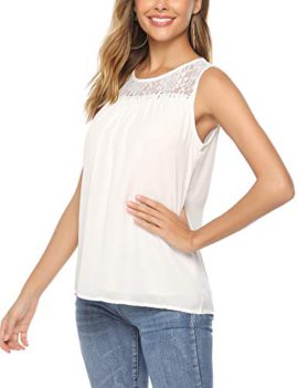 Abollria-Chemisier-Femme-Dentelle-Chic-Tunique-Haut-Femme-Manches-Longues-Tops-Blouse-Pull-Col-Rond-Fleuri-T-Shirt-en-Mousseline-0-2