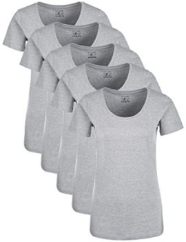 Berydale T-shirt pour femmes à encolure ronde, Lot de 5 Berydale T-shirt pour femmes à encolure ronde, Lot de 5