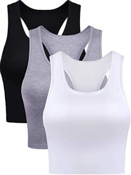 Débardeur Court pour Femmes en Coton sans Manches Top Court Sport avec Dos Nageur pour la Port Quotidien de Dames Filles Débardeur Court pour Femmes en Coton sans Manches Top Court Sport avec Dos Nageur pour la Port Quotidien de Dames Filles