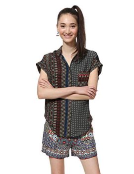 Desigual Shirt Short Sleeve Azhar Woman Brown Chemise Femme Desigual Shirt Short Sleeve Azhar Woman Brown Chemise Femme 2