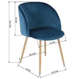 EGGREE-Fauteuil-en-Tissu-Velours-Confort-Rtro-Chaises-Salle–Manger-Scandinaves-RoseVertGrisBlue-0-1