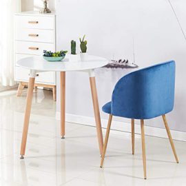 EGGREE-Fauteuil-en-Tissu-Velours-Confort-Rtro-Chaises-Salle–Manger-Scandinaves-RoseVertGrisBlue-0-3